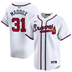Nike Atlanta Braves #31 Greg Maddux White 2024 Authentic Stitched MLB Jersey