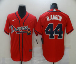 Nike Atlanta Braves #44 Hank Aaron Red Game Authentic stitched MLB jersey