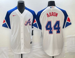 Nike Atlanta Braves #44 Hank Aaron White 2023 City Authentic Stitched MLB Jersey
