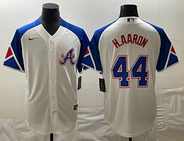 Nike Atlanta Braves #44 Hank Aaron white 2023 City Authentic Stitched MLB Jerseys