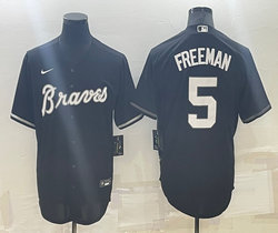 Nike Atlanta Braves #5 Freddie Freeman Black Inverted Legend Game Authentic Stitched MLB Jersey