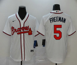 Nike Atlanta Braves #5 Freddie Freeman White Game Authentic Stitched MLB Jersey