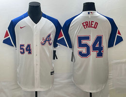 Nike Atlanta Braves #54 Max Fried 2023 City Game 54 on front Authentic Stitched MLB Jersey