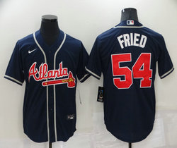 Nike Atlanta Braves #54 Max Fried Navy Game Authentic Stitched MLB Jersey