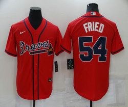 Nike Atlanta Braves #54 Max Fried Red Game Authentic Stitched MLB Jersey