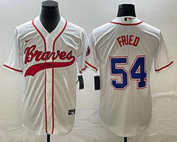 Nike Atlanta Braves #54 Max Fried White Joint Authentic Stitched baseball jersey