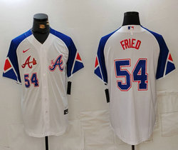 Nike Atlanta Braves #54 Max Fried white Throwback City Authentic Stitched MLB Jerseys