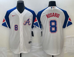 Nike Atlanta Braves #8 Eddie Rosario 2023 City Game 8 on front Authentic Stitched MLB Jersey