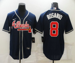 Nike Atlanta Braves #8 Eddie Rosario Navy Game Authentic Stitched MLB Jersey