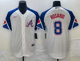 Nike Atlanta Braves #8 Eddie Rosario white 2023 City Authentic Stitched MLB Jerseys