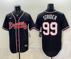 Nike Atlanta Braves #99 Spencer Strider 2026 Fashion Black Out MLB Jersey