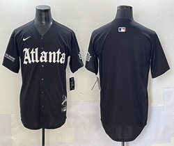 Nike Atlanta Braves Blank Black 5(V) Joint MLB Jersey