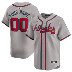 Nike Atlanta Braves Customized Gray 2024 Authentic Stitched MLB Jersey