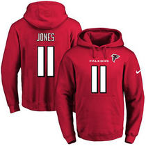 Nike Atlanta Falcons #11 Julio Jones Red Name & Number Pullover Hoodie
