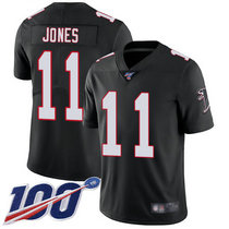 Nike Atlanta Falcons #11 Julio Jones With 100th Season Patch Black Vapor Untouchable Authentic stitched NFL jersey