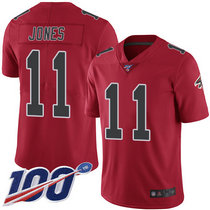 Nike Atlanta Falcons #11 Julio Jones With 100th Season Patch Red Rush Authentic stitched NFL jersey