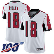 Nike Atlanta Falcons #18 Calvin Ridley With 100th Season Patch White Vapor Untouchable Authentic stitched NFL jersey
