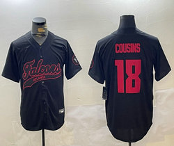 Nike Atlanta Falcons #18 Kirk Cousins Black red name Joint Authentic Stitched baseball jersey