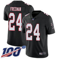 Nike Atlanta Falcons #24 Devonta Freeman With 100th Season Patch Black Vapor Untouchable Authentic stitched NFL jersey