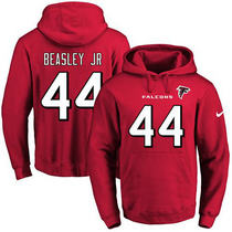 Nike Atlanta Falcons #44 Vic Beasley Jr Red Name & Number Pullover Hoodie