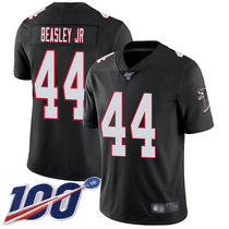 Nike Atlanta Falcons #44 Vic Beasley Jr With 100th Season Patch Black Vapor Untouchable Authentic stitched NFL jersey