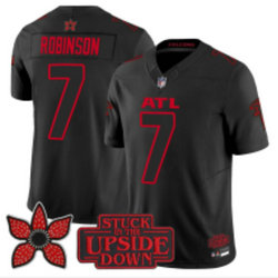 Nike Atlanta Falcons #7 Bijan Robinson Black Stranger Things Edition Jersey