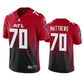 Nike Atlanta Falcons #70 Jake Matthews Red Authentic Stitched NFL Jersey