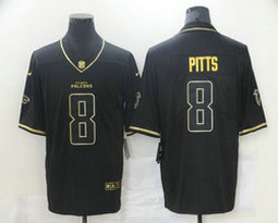 Nike Atlanta Falcons #8 Kyle Pitts Black Gold Authentic Stitched NFL Jersey