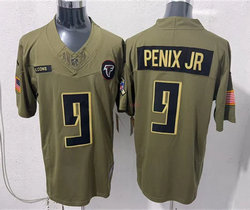 Nike Atlanta Falcons #9 Michael Penix Jr Olive 2025 Salute To Service Stitched Football Jersey.webp