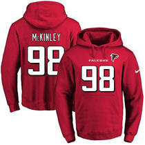 Nike Atlanta Falcons #98 Takkarist McKinley Red Name & Number Pullover Hoodie