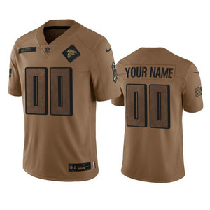 Nike Atlanta Falcons Custom 2023 Brown Salute To Service Authentic Stitched NFL Jersey