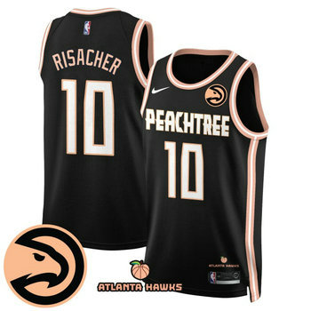 Nike Atlanta Hawks #10 Zaccharie Risacher Black Peachtree City Edition Jersey
