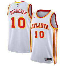 Nike Atlanta Hawks #10 Zaccharie Risacher White 2024 Draft Association Edition Stitched Jersey