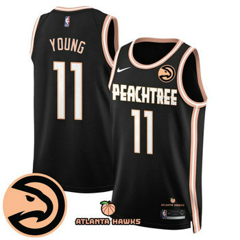 Nike Atlanta Hawks #11 Trae Young Black Peachtree City Edition Jersey