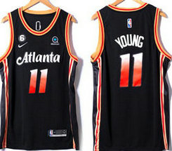 Nike Atlanta Hawks #11 Trae Young City 6 Patch 2022-23 With Advertising Authentic Stitched NBA Jersey