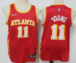 Nike Atlanta Hawks #11 Trae Young Red 75th anniversary Authentic Stitched NBA Jersey