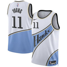 Nike Atlanta Hawks #11 Trae Young White 2024- 25 City Edition Stitched Jersey