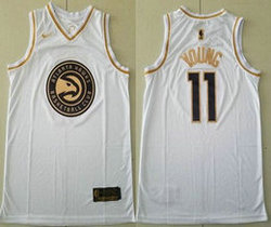Nike Atlanta Hawks #11 Trae Young White Gold Game Authentic Stitched NBA jersey