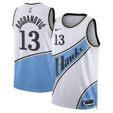Nike Atlanta Hawks #13 Bogdan Bogdanovi? White 2024- 25 City Edition Stitched Jersey