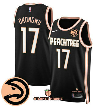 Nike Atlanta Hawks #17 Onyeka Okongwu Black Peachtree City Edition Jersey