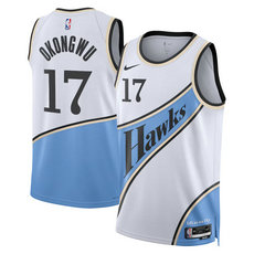 Nike Atlanta Hawks #17 Onyeka Okongwu White 2024- 25 City Edition Stitched Jersey
