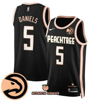 Nike Atlanta Hawks #5 Dyson Daniels Black Peachtree City Edition Jersey