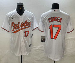 Nike Baltimore Orioles #17 Colton Cowser White 17 front Game Authentic Stitched MLB Jersey