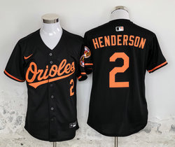 Nike Baltimore Orioles #2 Gunnar Henderson Black Authentic Stitched MLB jersey