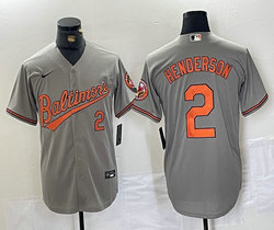 Nike Baltimore Orioles #2 Gunnar Henderson Gray 2024 Game Authentic Stitched MLB Jersey