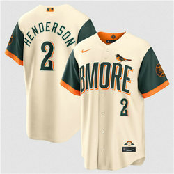 Nike Baltimore Orioles #2 Gunnar Henderson Natural 2026 City MLB Jersey