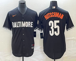 Nike Baltimore Orioles #35 Adley Rutschman Black 2023 City Game Authentic Stitched MLB Jersey