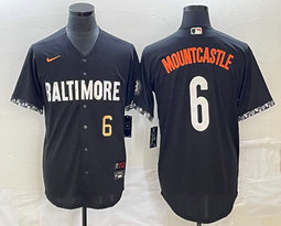 Nike Baltimore Orioles #6 Ryan Mountcastle Black 2023 City Gold 6 on front Game Authentic Stitched MLB Jersey