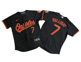 Nike Baltimore Orioles #7 Jackson Holliday Black Limited Authentic Stitched MLB Jersey