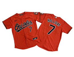 Nike Baltimore Orioles #7 Jackson Holliday Orange Limited Authentic Stitched MLB Jersey